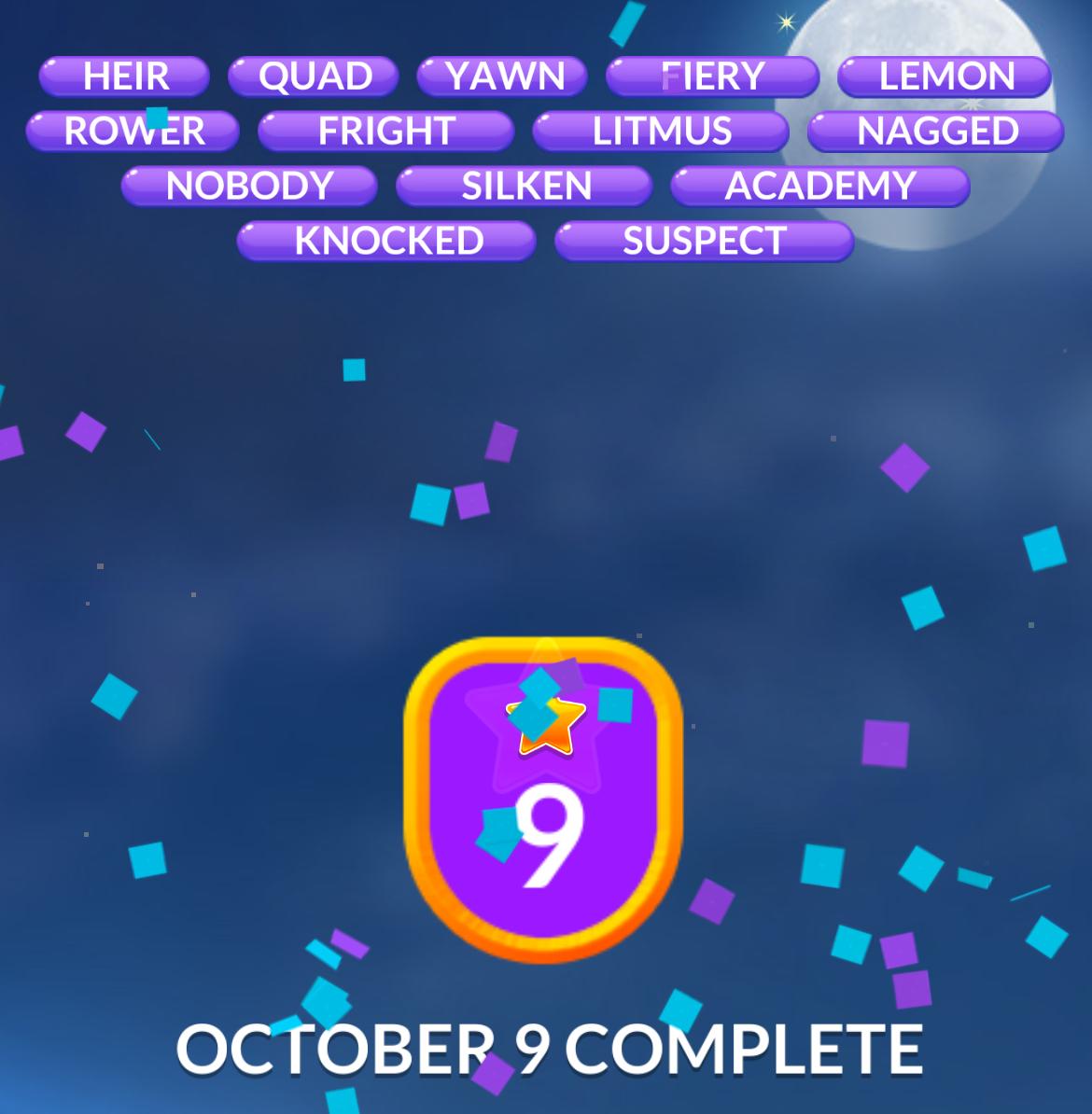 Word Stacks Daily Puzzle October 9 2025