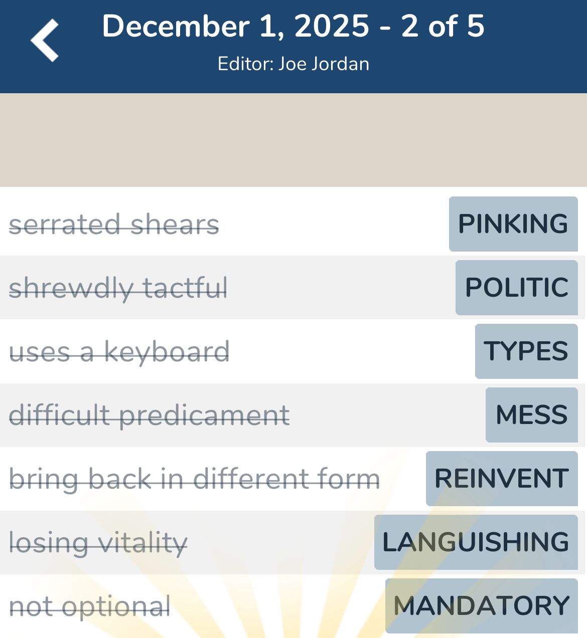 7 Little Words December 1 2025 2