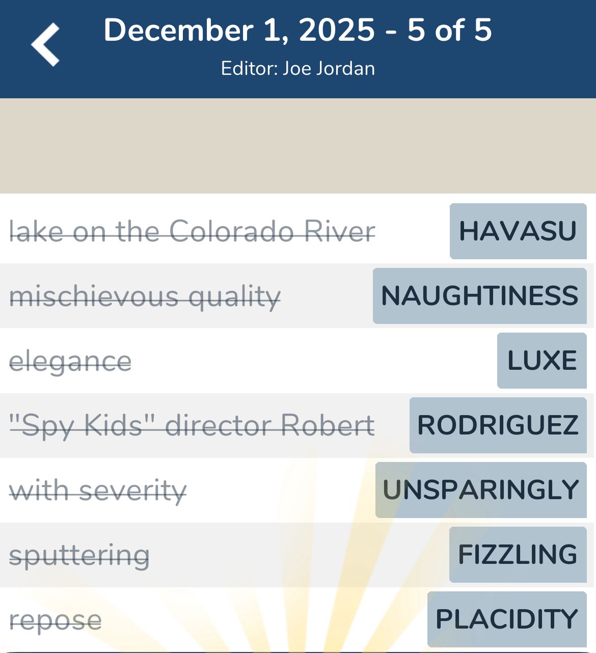 7 Little Words December 1 2025 5