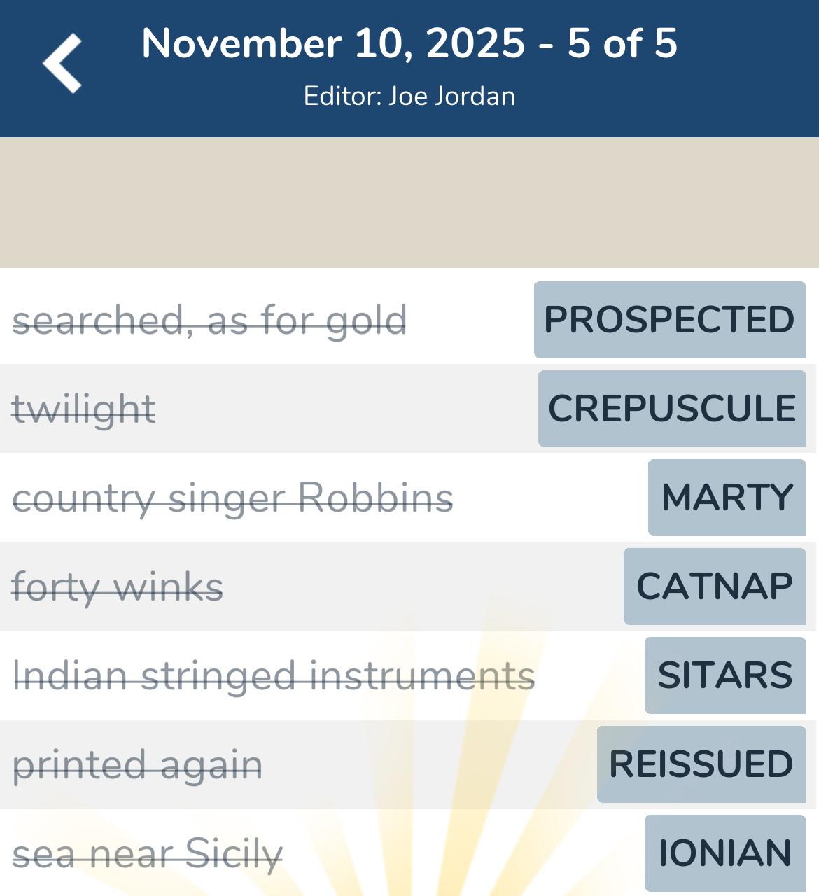 7 Little Words November 10 2025 5 7 Little Words November 10 2025 5