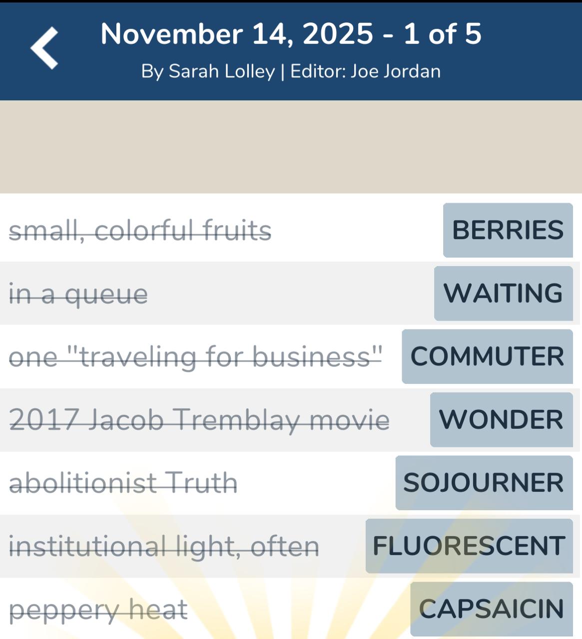 7 Little Words November 14 2025 1