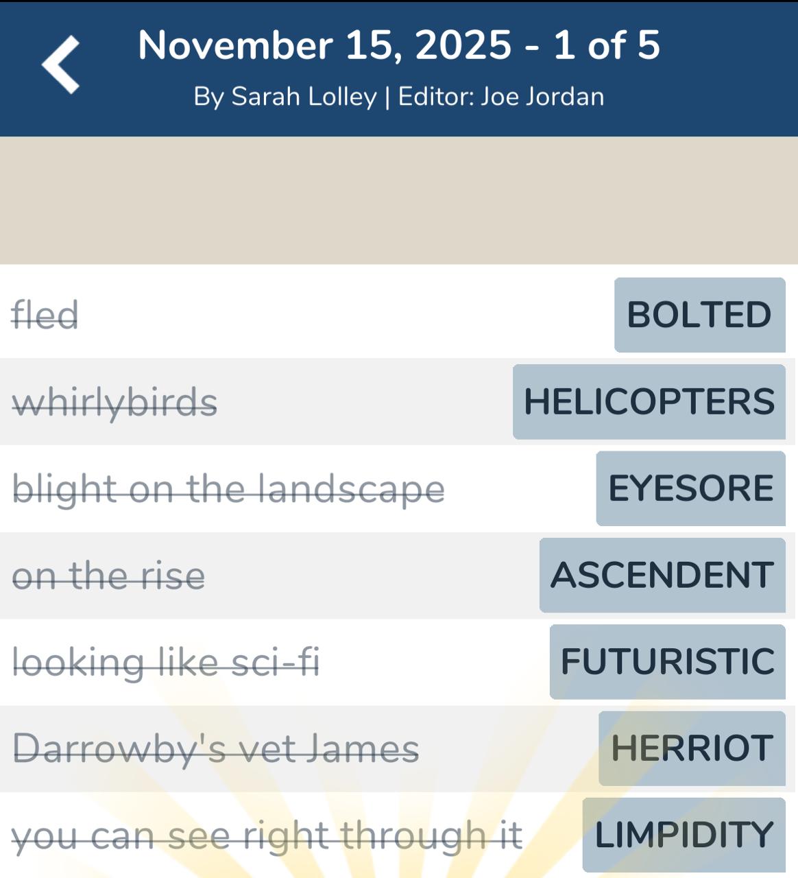 7 Little Words November 15 2025 1