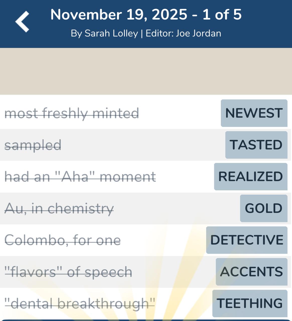 7 Little Words November 19 2025 1