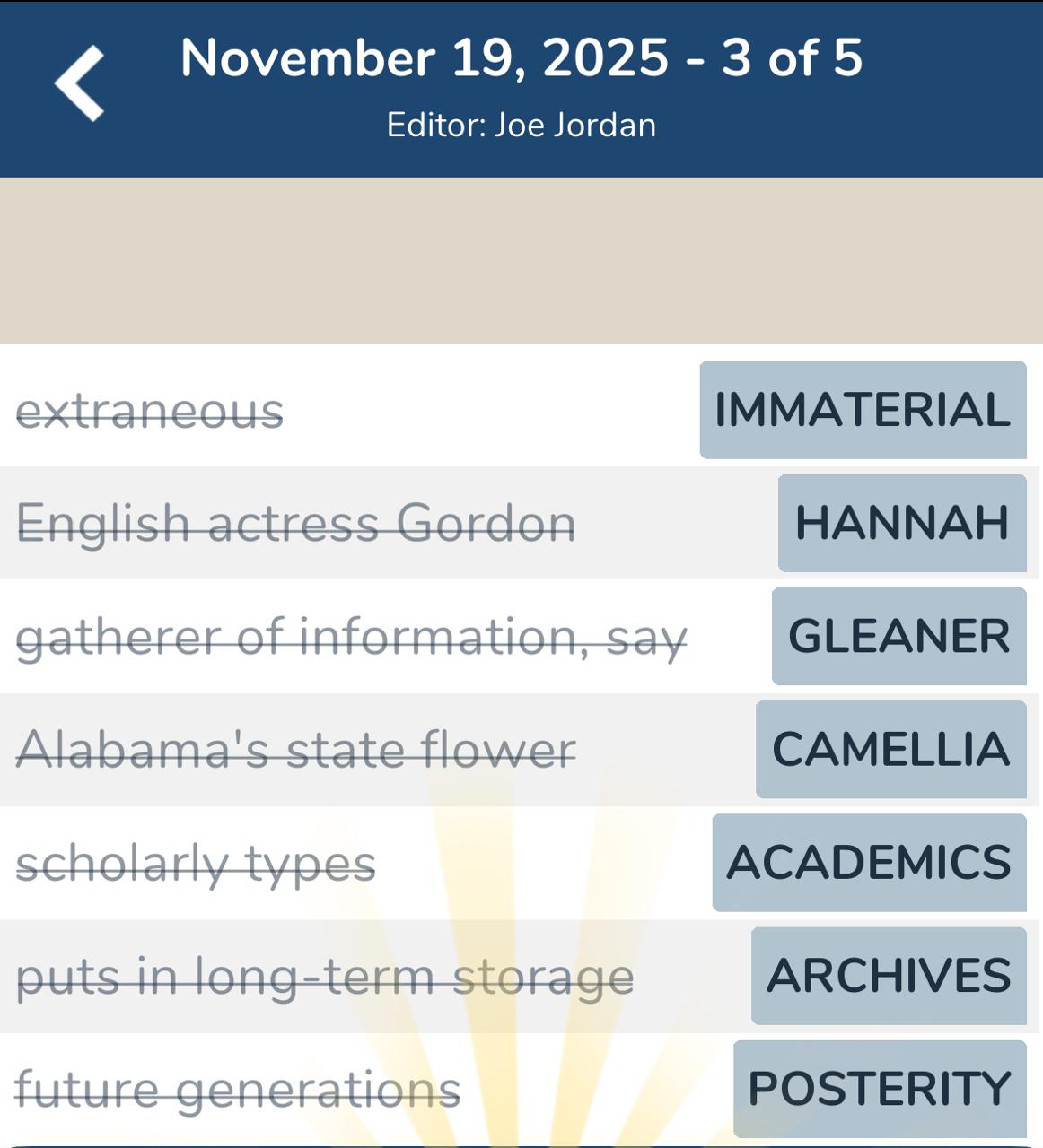 7 Little Words November 19 2025 3