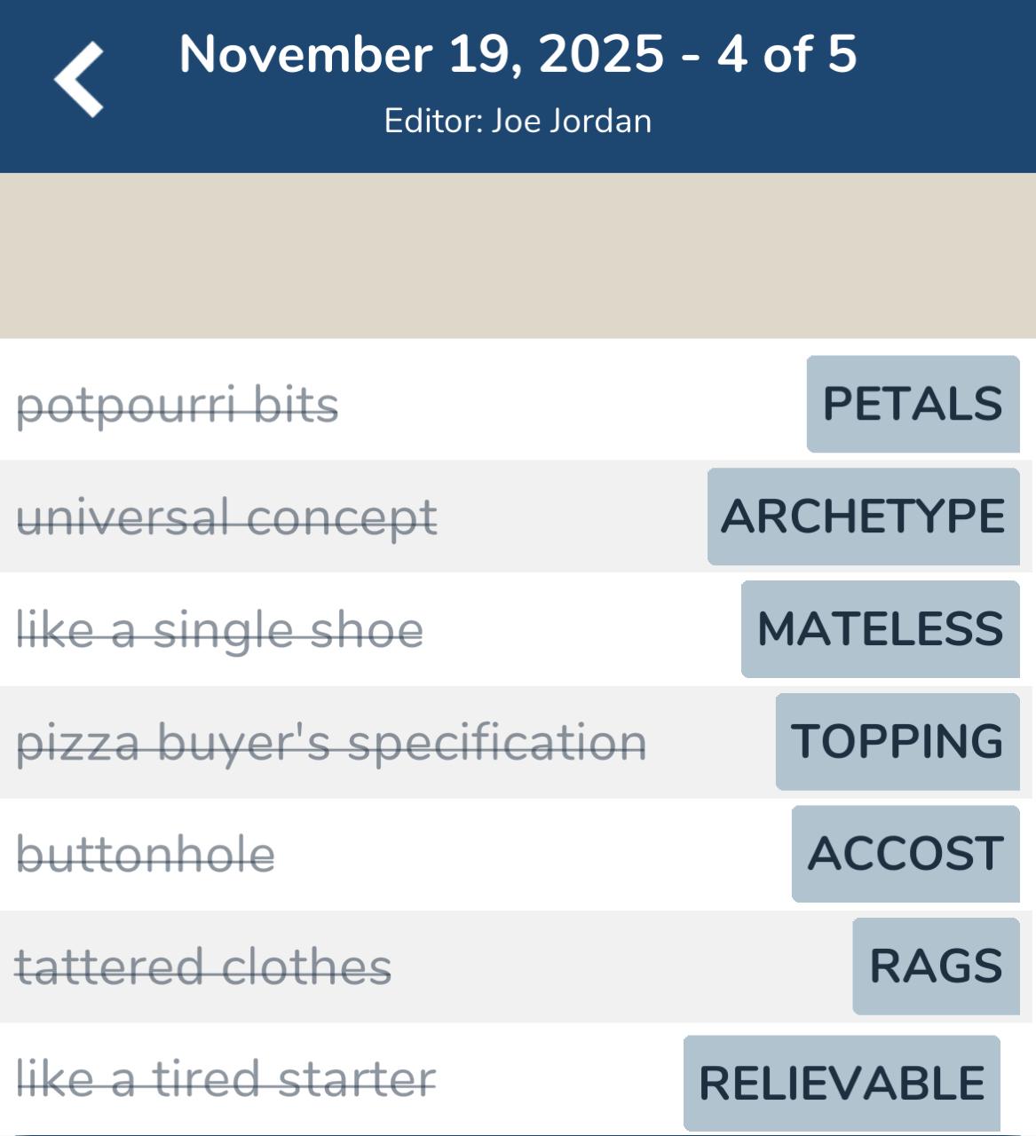 7 Little Words November 19 2025 4