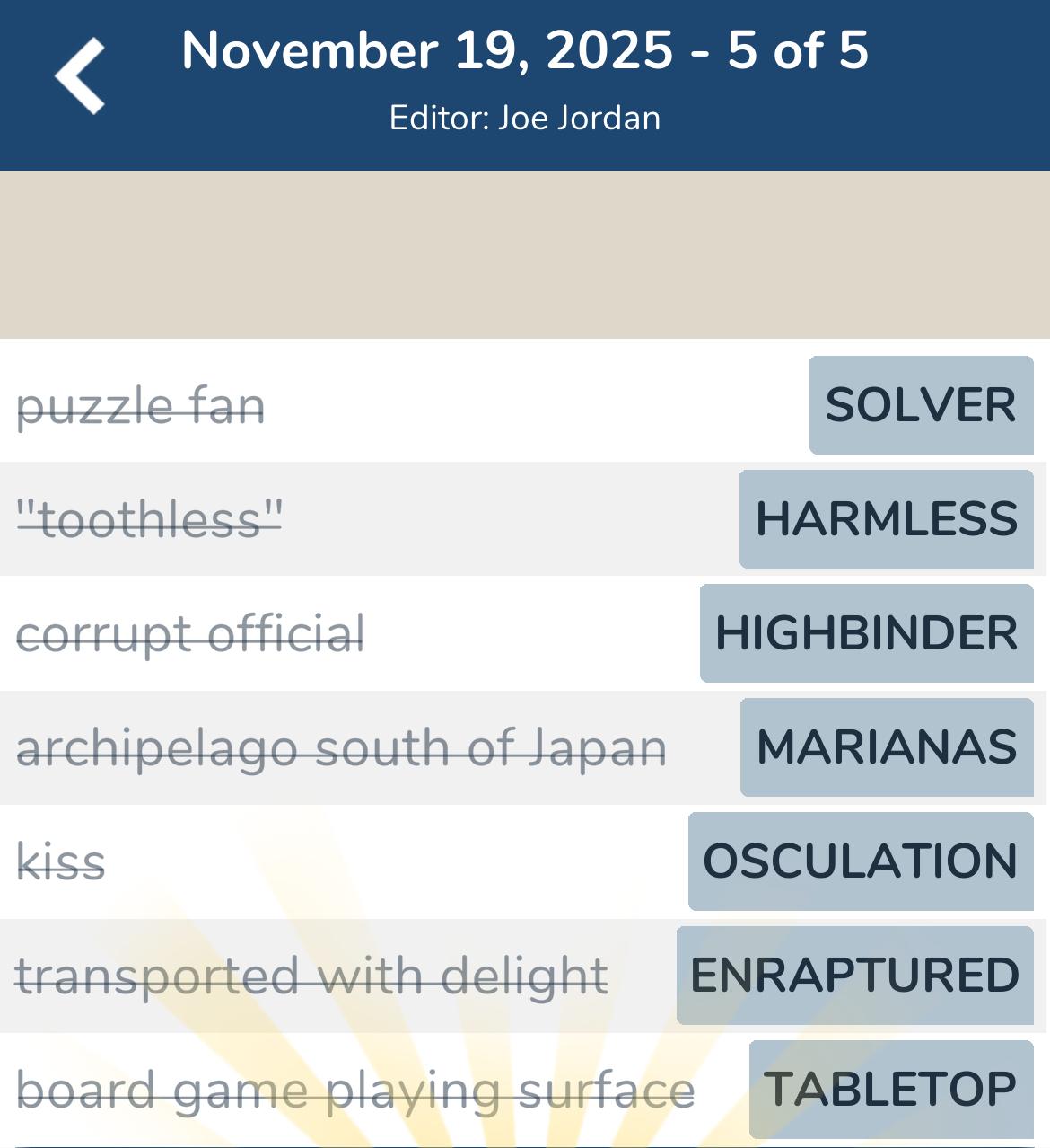 7 Little Words November 19 2025 5