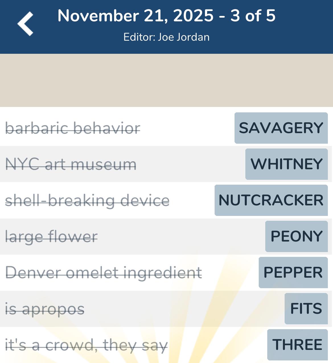 7 Little Words November 21 2025 3