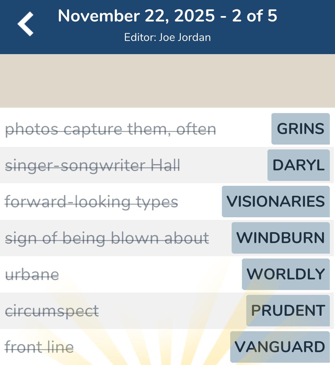 7 Little Words November 22 2025 2