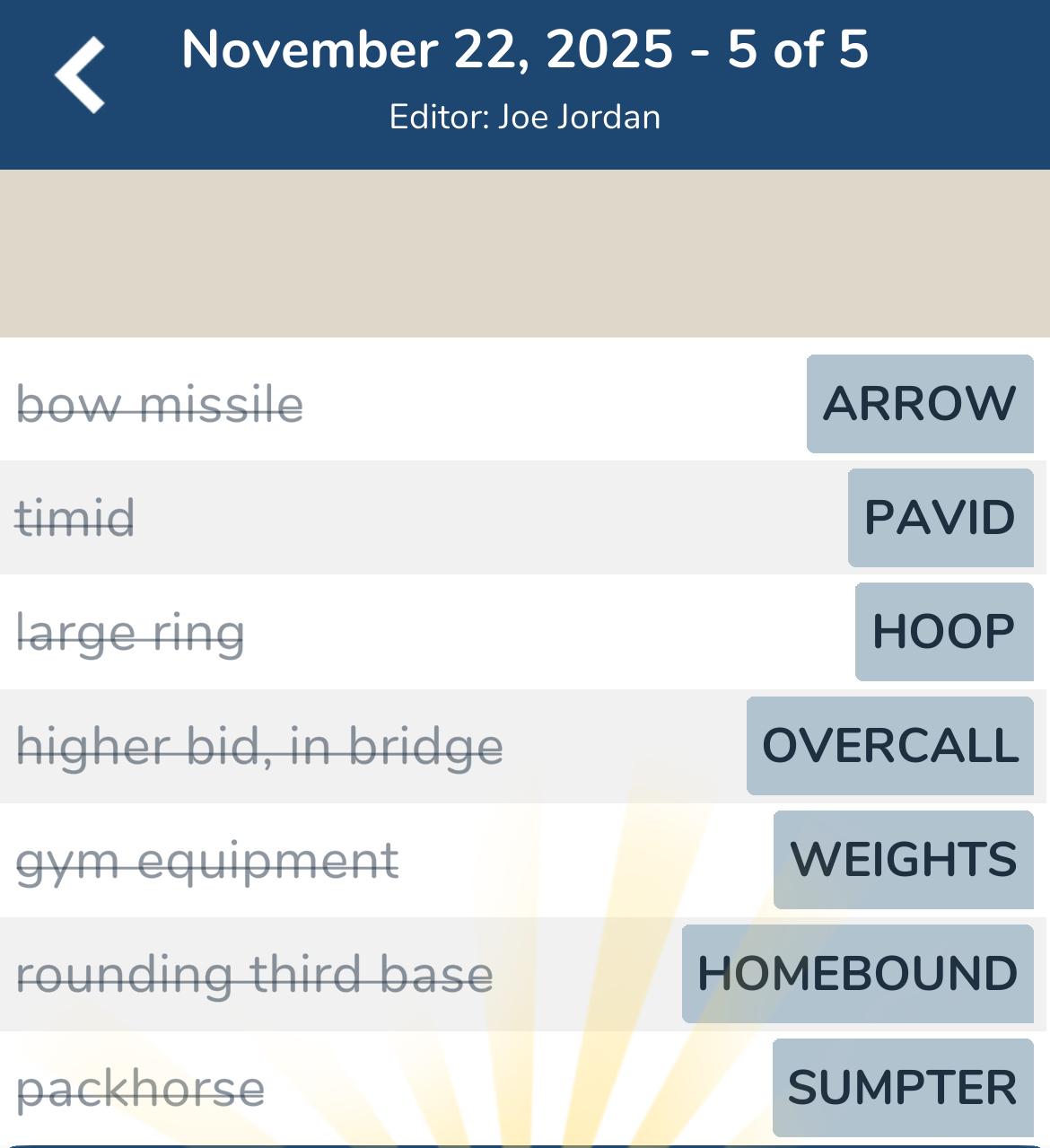 7 Little Words November 22 2025 5