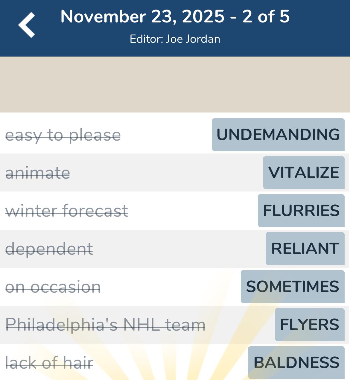 7 Little Words November 23 2025 2