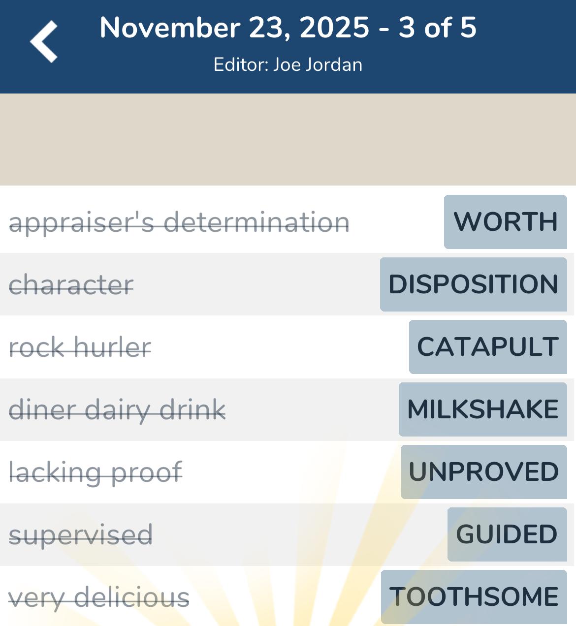 7 Little Words November 23 2025 3