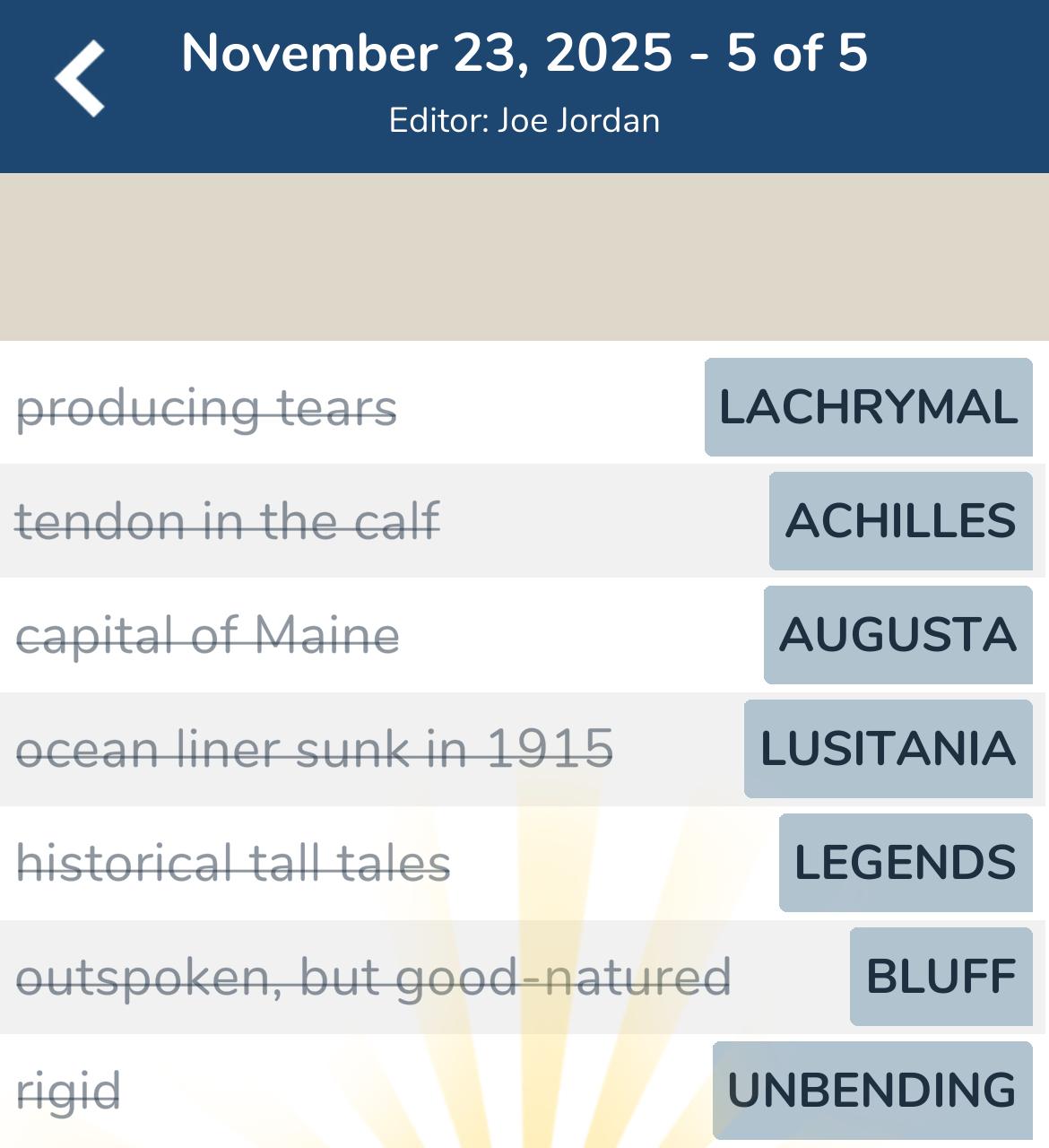 7 Little Words November 23 2025 5