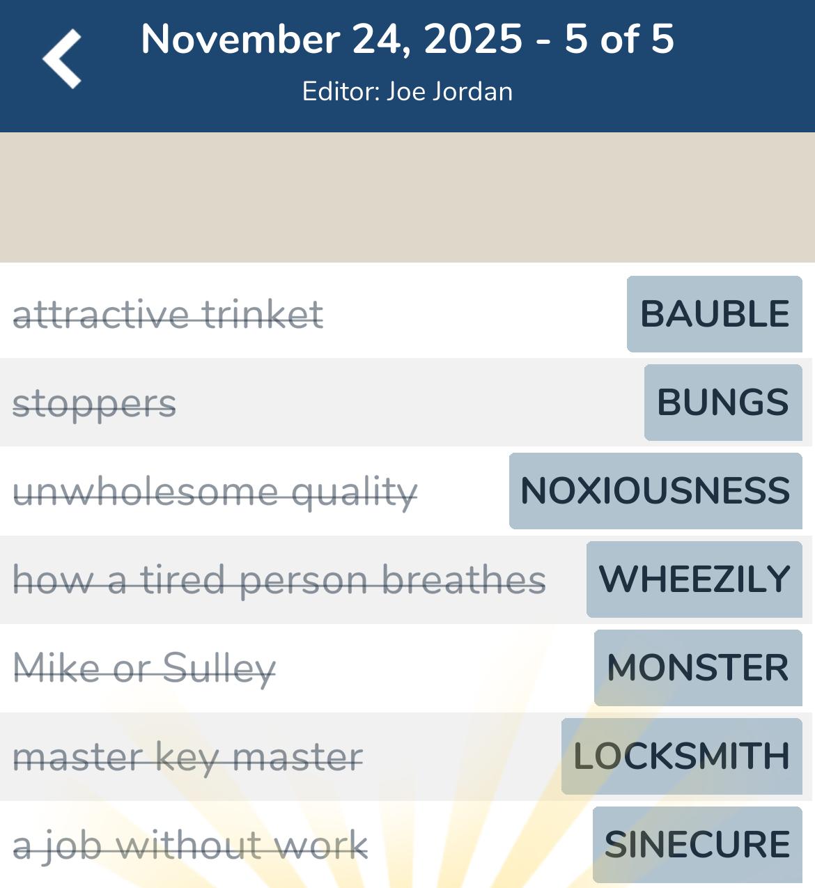 7 Little Words November 24 2025 5