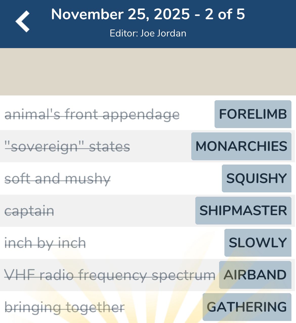 7 Little Words November 25 2025 2