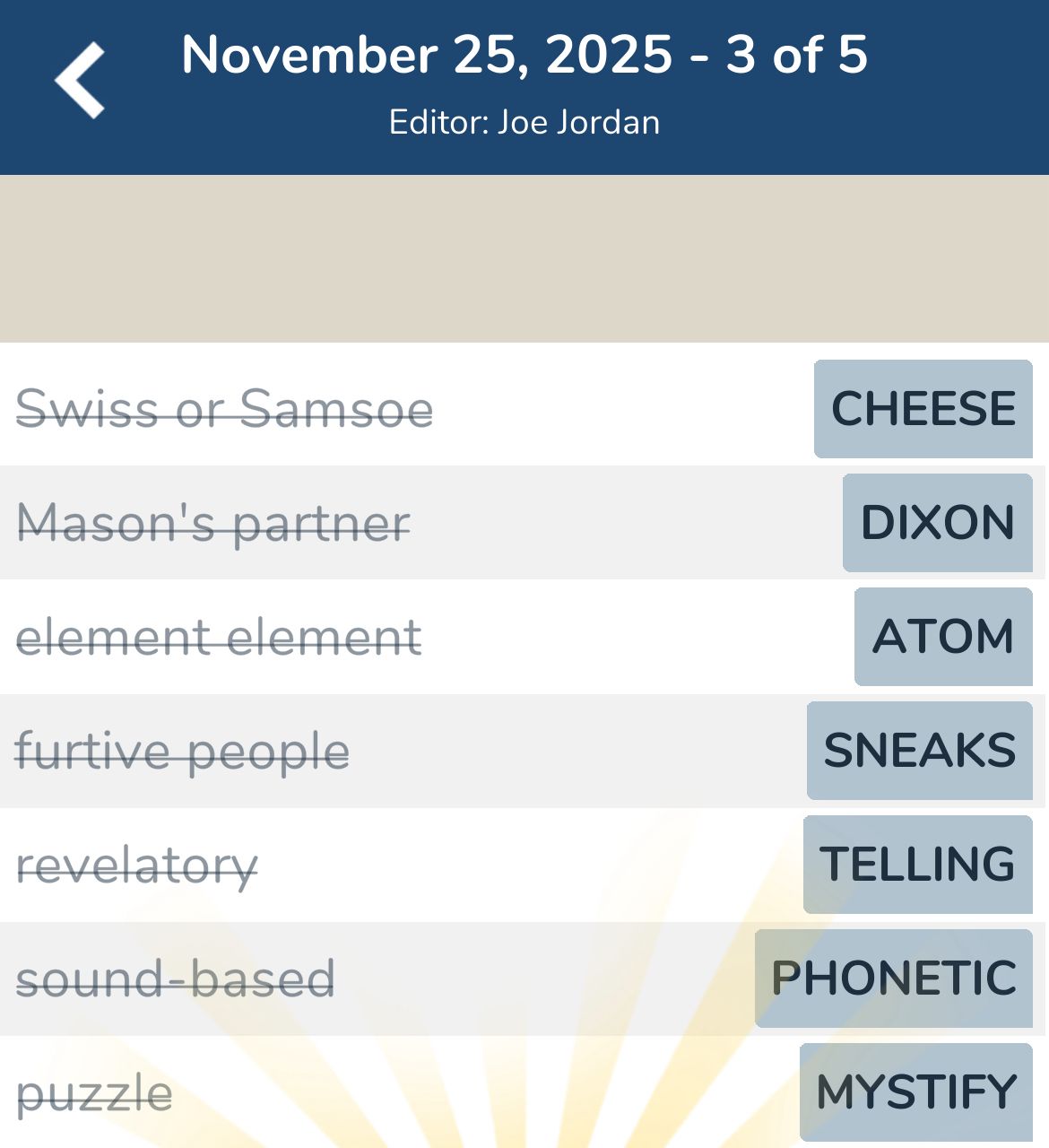 7 Little Words November 25 2025 3