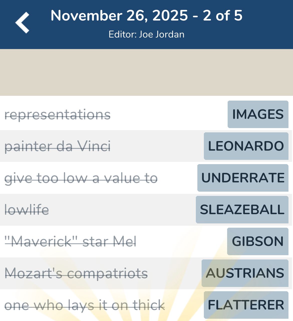 7 Little Words November 26 2025 2