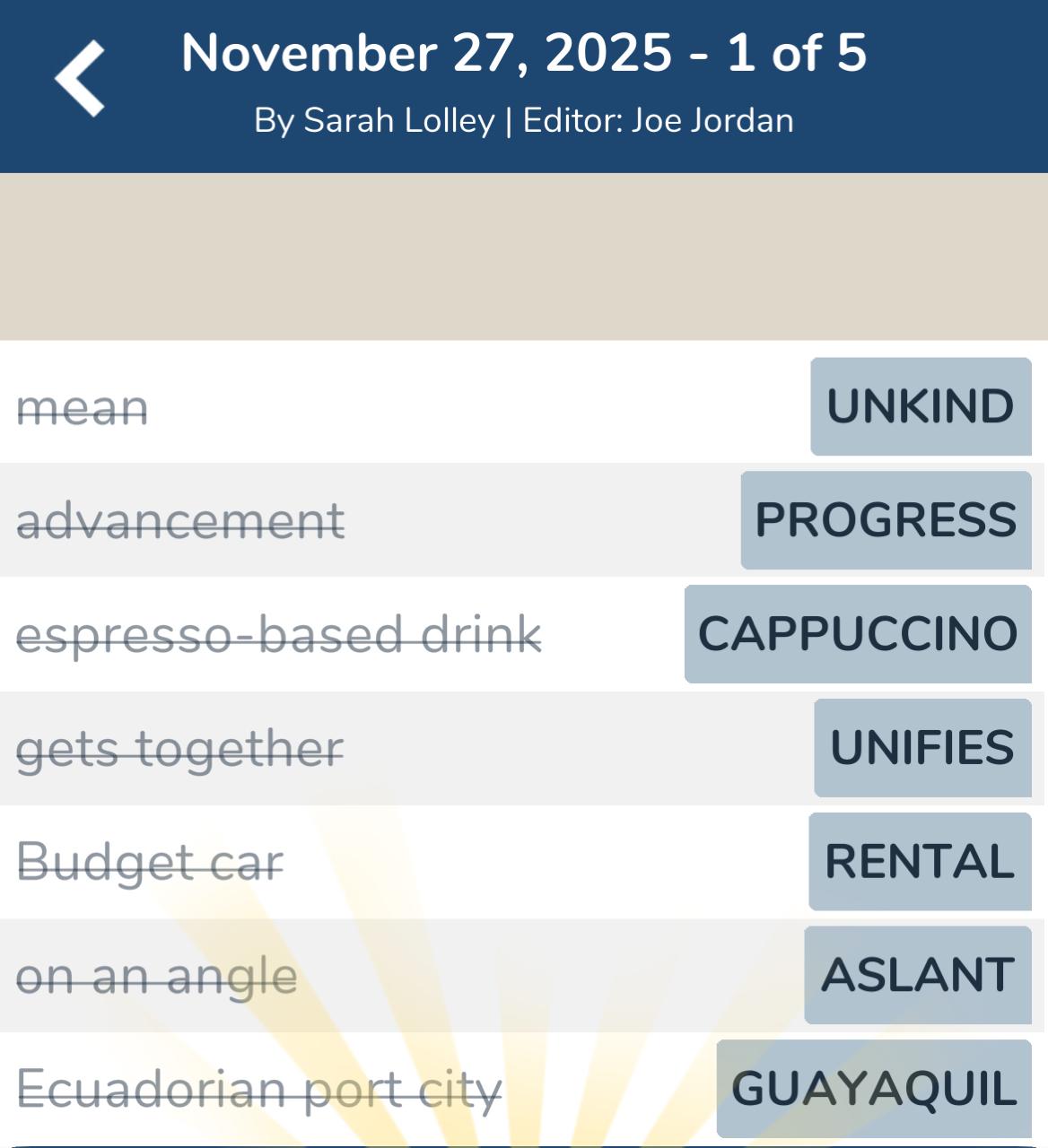 7 Little Words November 27 2025 1