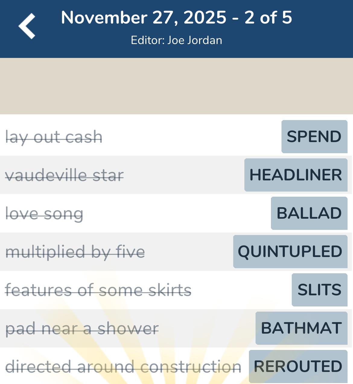 7 Little Words November 27 2025 2