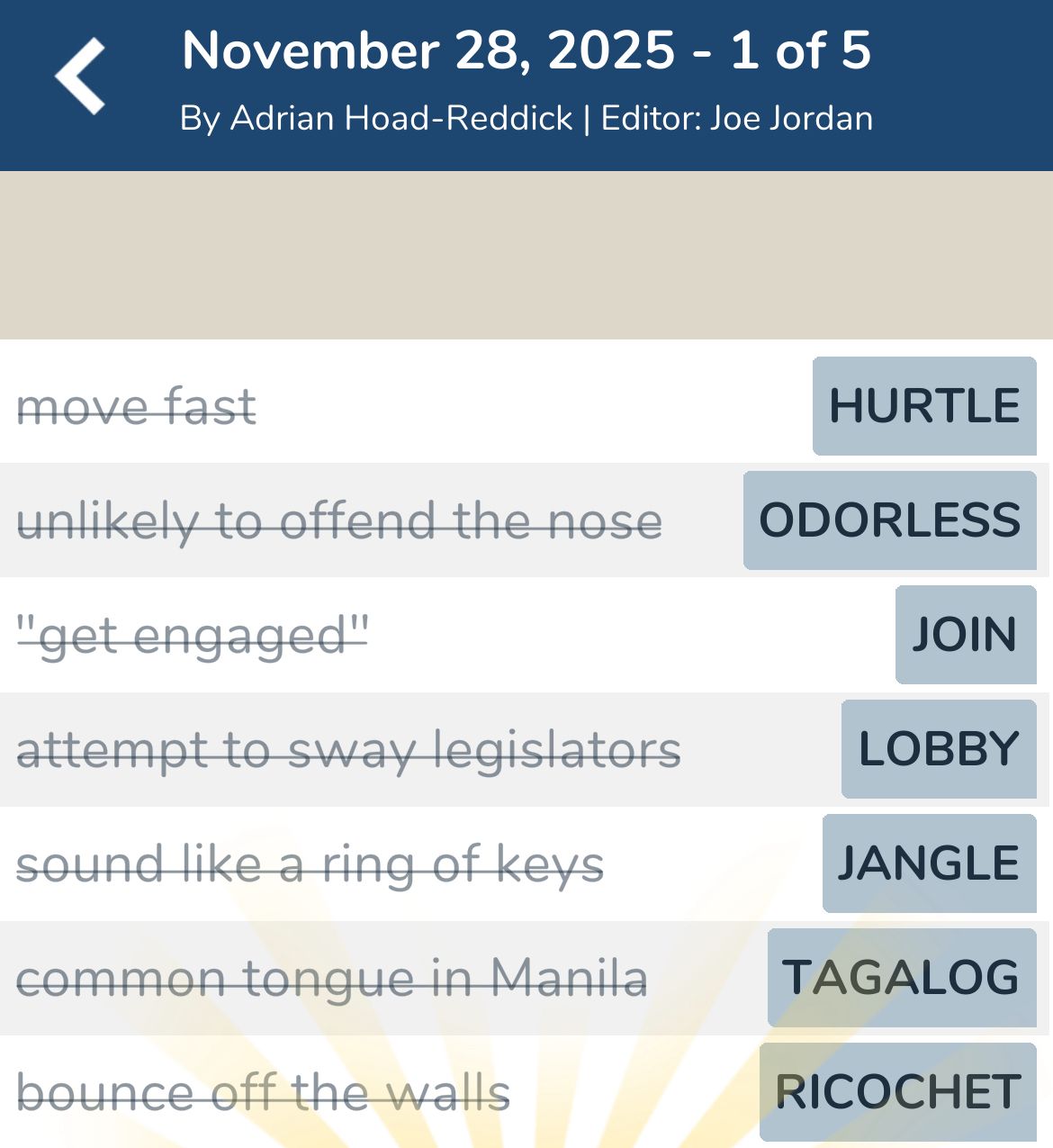 7 Little Words November 28 2025 1