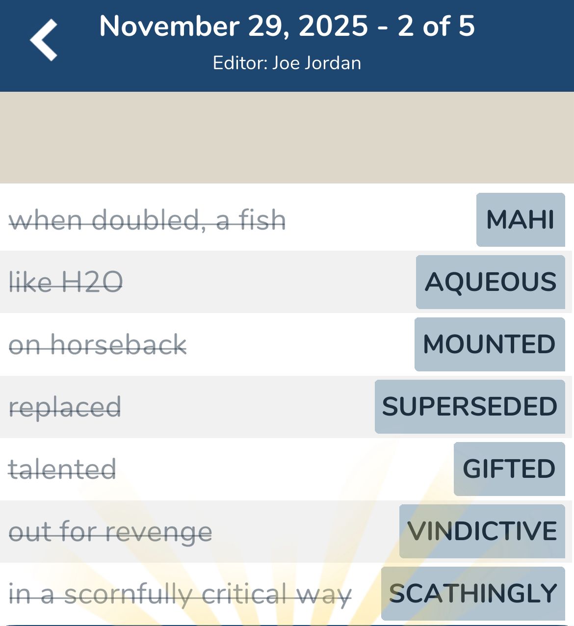 7 Little Words November 29 2025 2