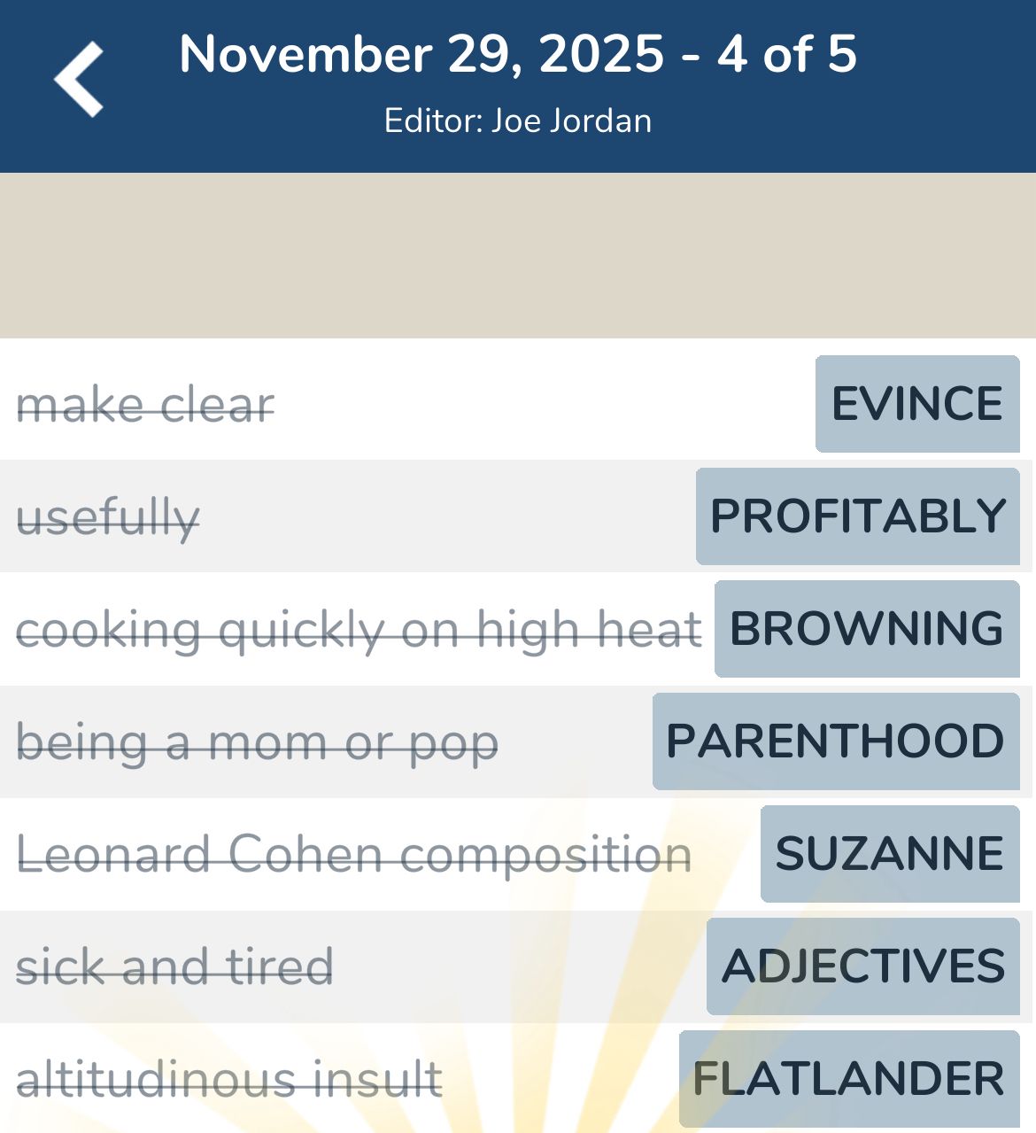 7 Little Words November 29 2025 4