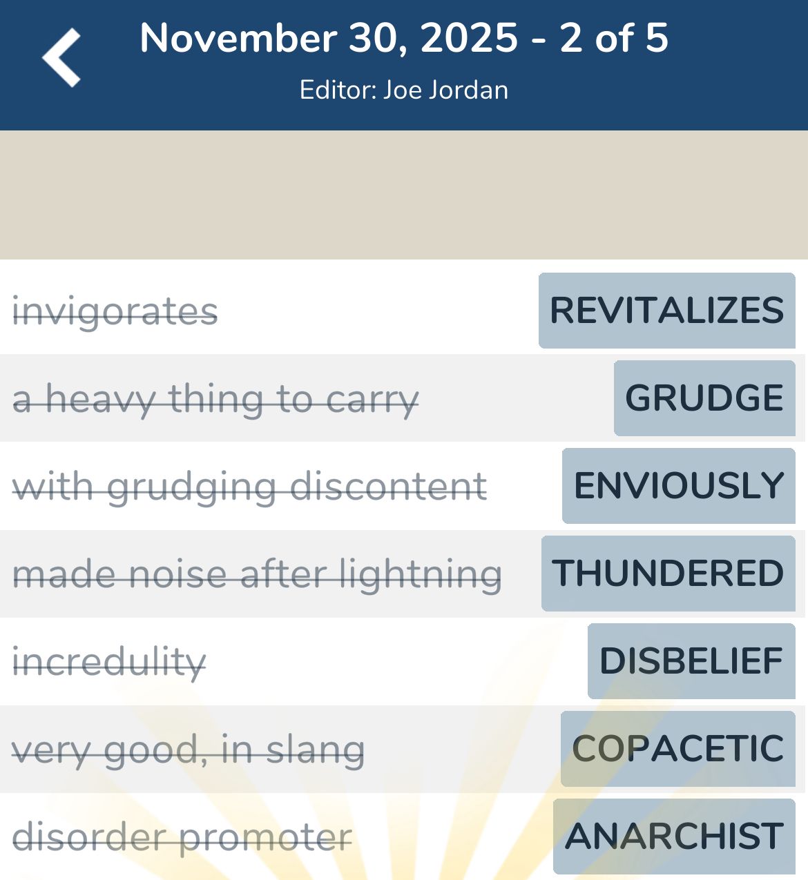 7 Little Words November 30 2025 2