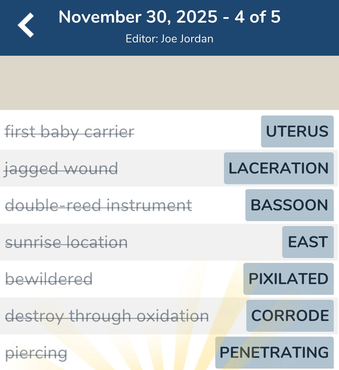 7 Little Words November 30 2025 4