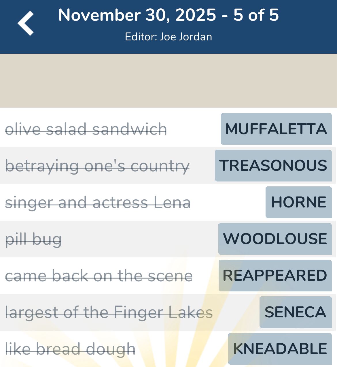 7 Little Words November 30 2025 5