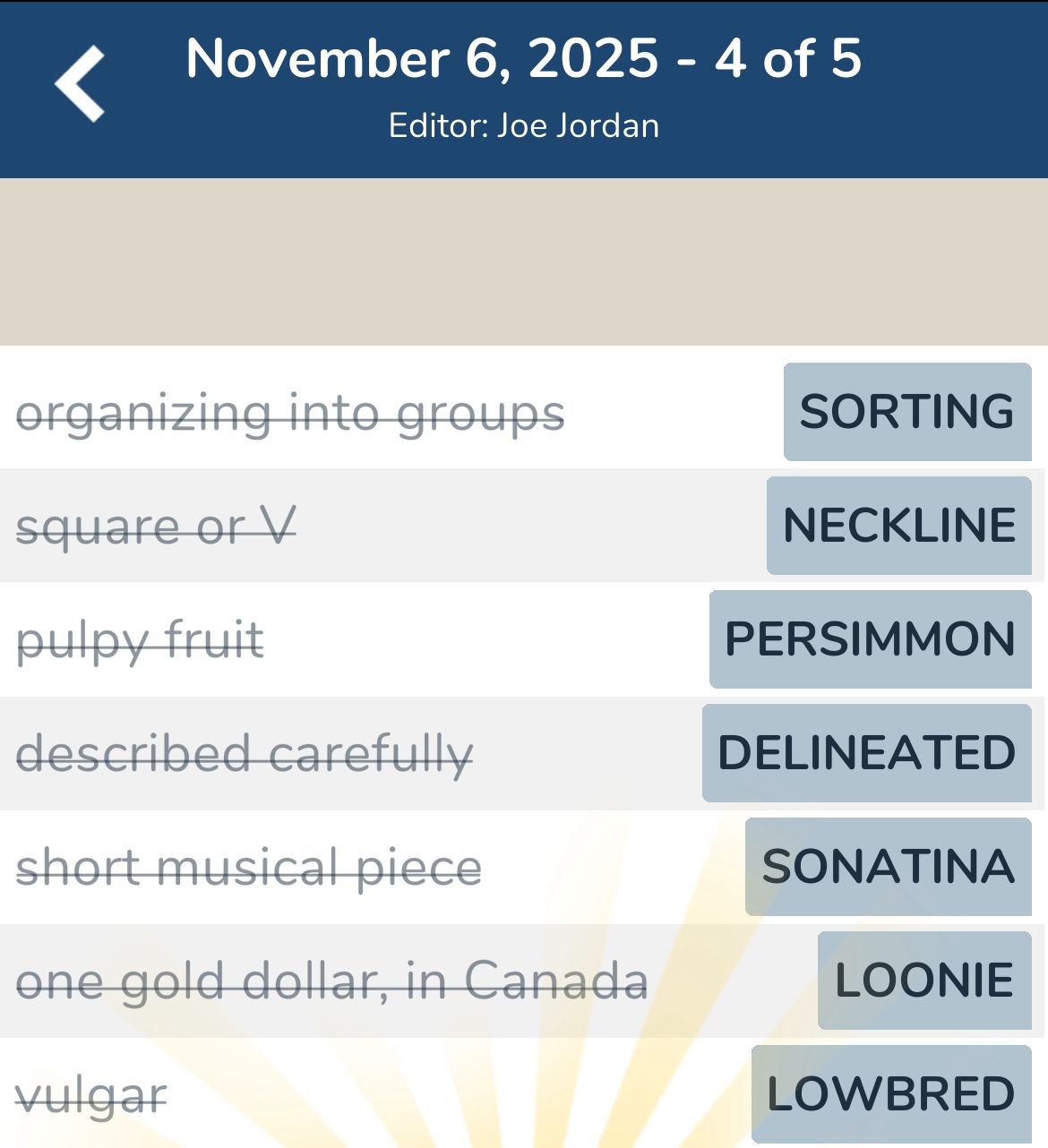 7 Little Words November 6 2025 4 7 Little Words November 6 2025 4