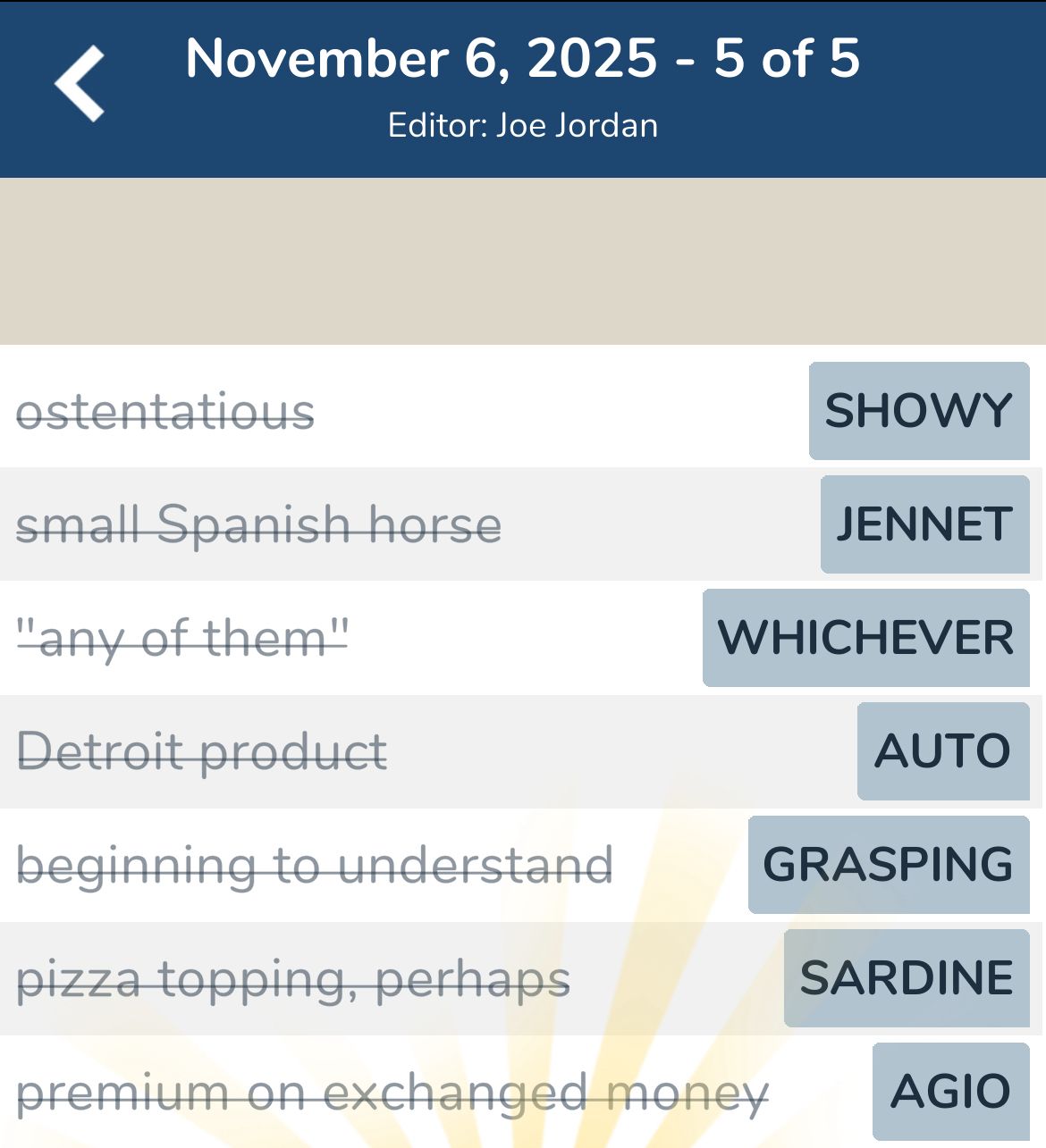 7 Little Words November 6 2025 5 7 Little Words November 6 2025 5