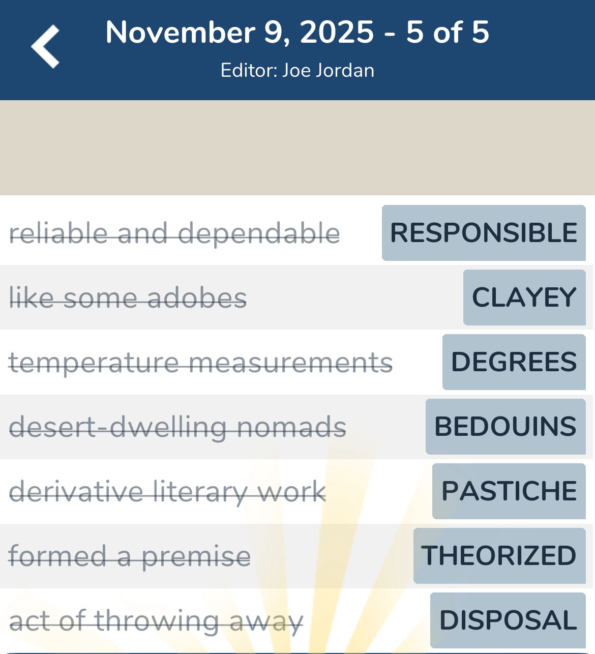 7 Little Words November 9 2025 5