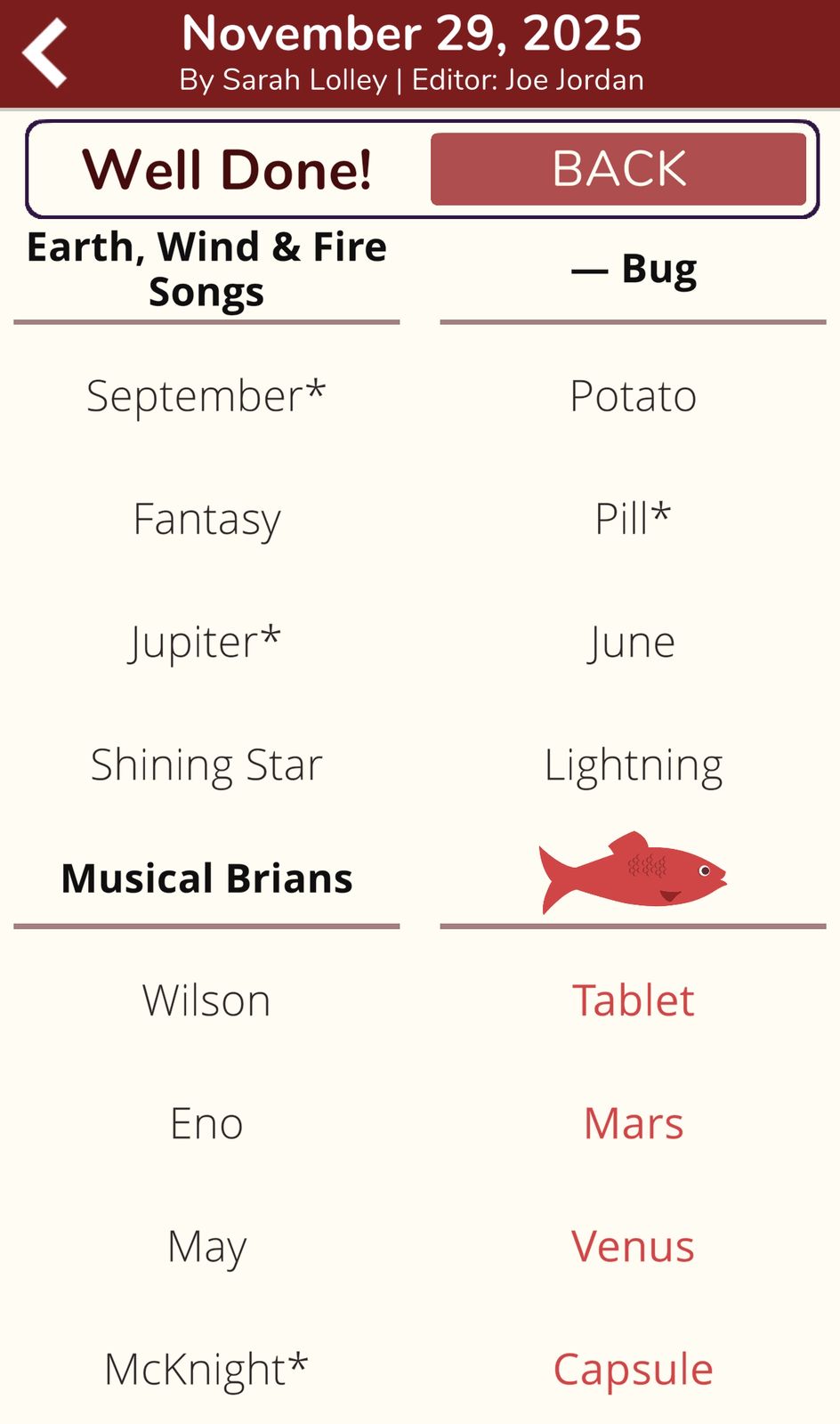 7 Little Words Red Herring November 29 2025