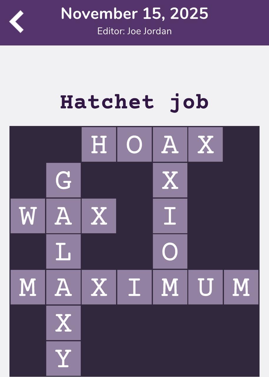 7 Little Words Tiny Little Crosswords November 15 2025