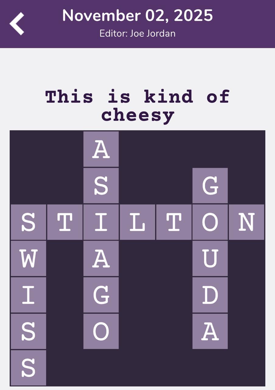 7 Little Words Tiny Little Crosswords November 2 2025