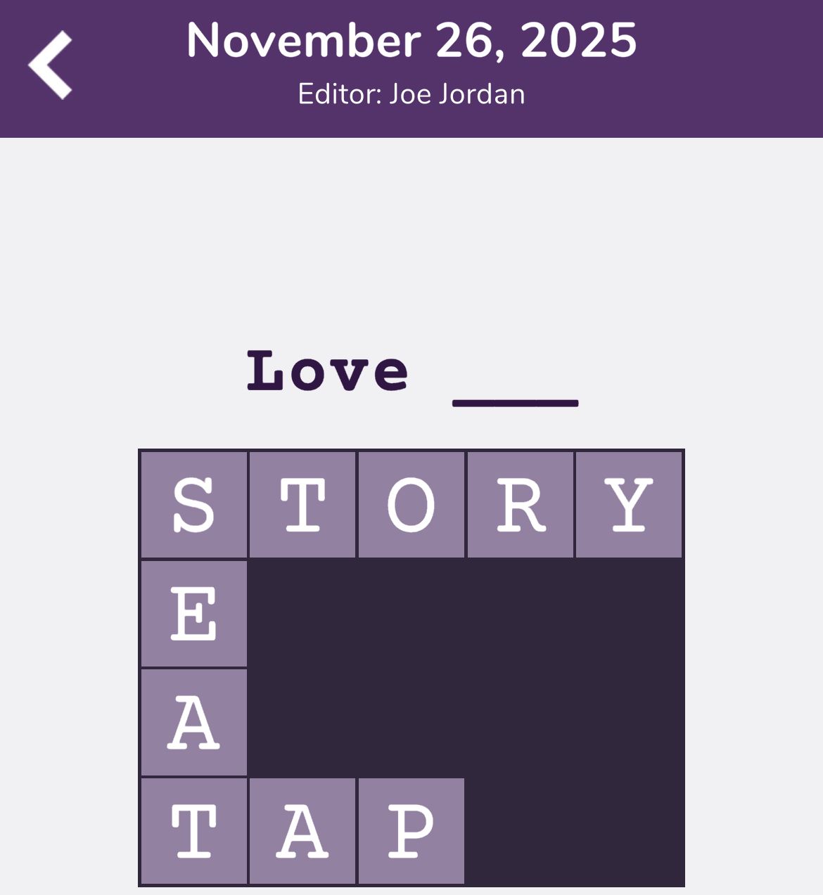 7 Little Words Tiny Little Crosswords November 26 2025
