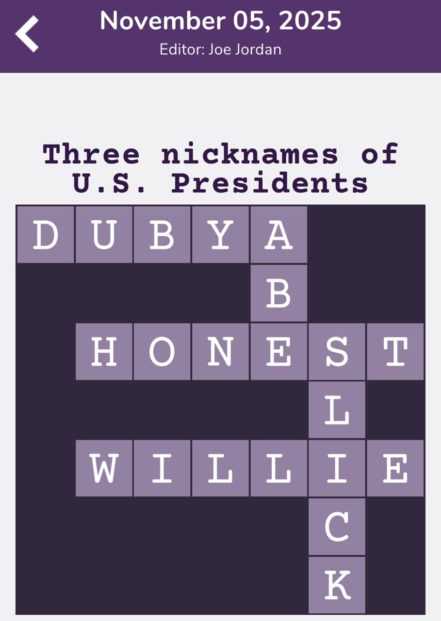 7 Little Words Tiny Little Crosswords November 5 2025 7 Little Words Tiny Little Crosswords November 5 2025