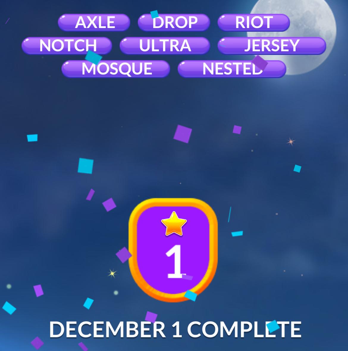 Word Stacks Daily Puzzle December 1 2025