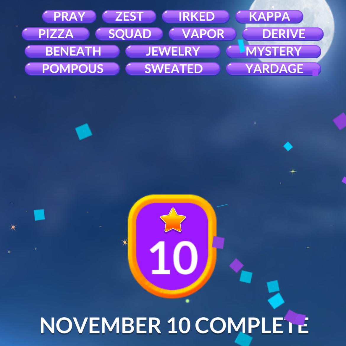 Word Stacks Daily Puzzle November 10 2025