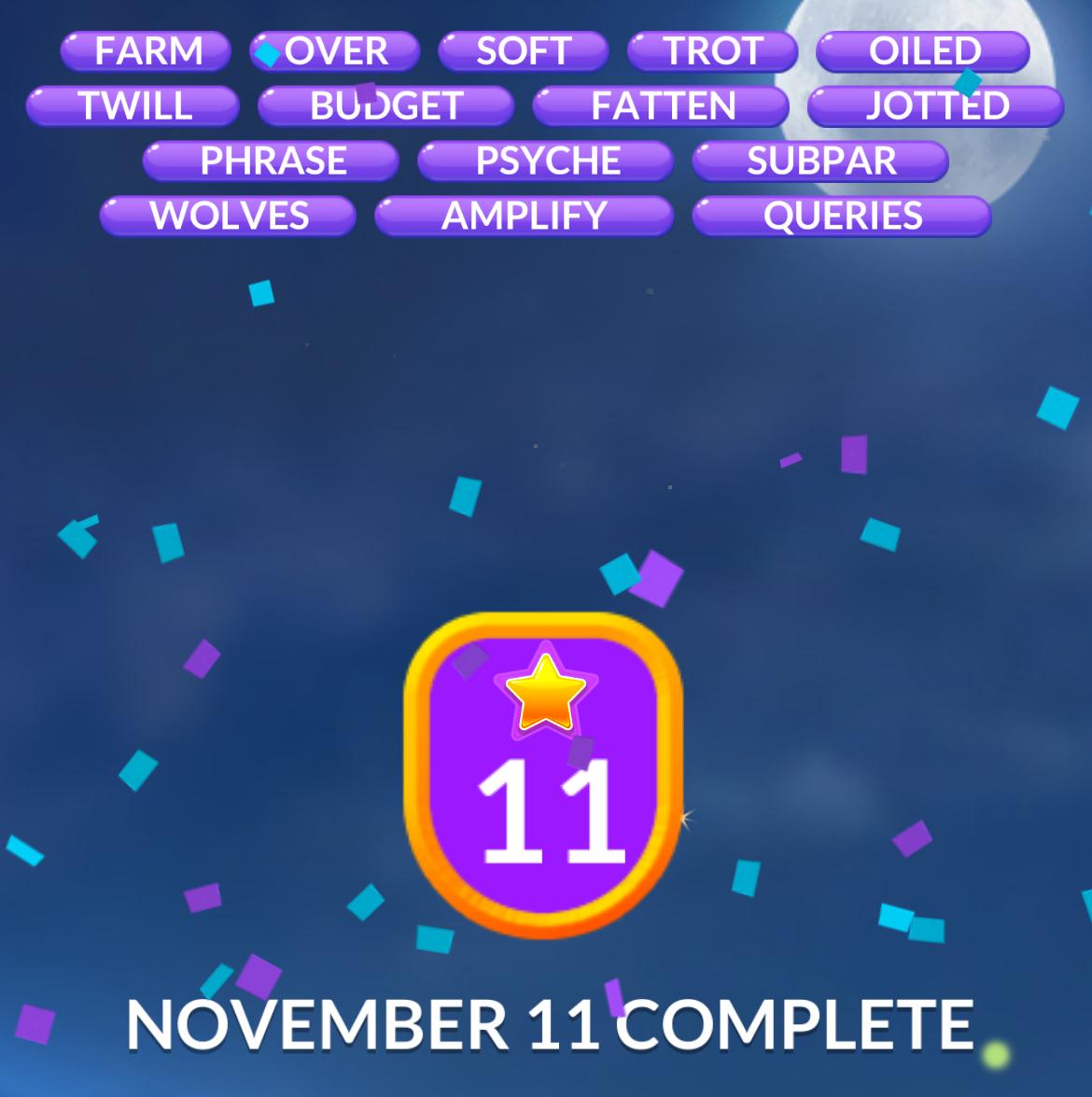 Word Stacks Daily Puzzle November 11 2025