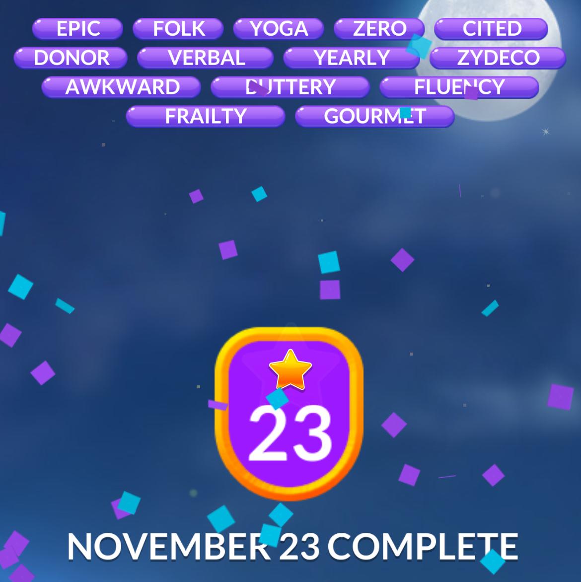 Word Stacks Daily Puzzle November 23 2025