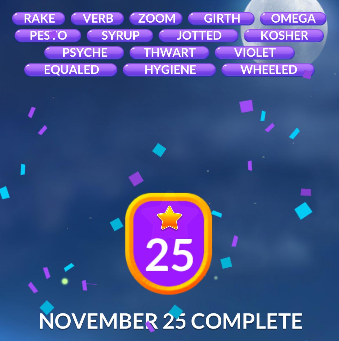 Word Stacks Daily Puzzle November 25 2025