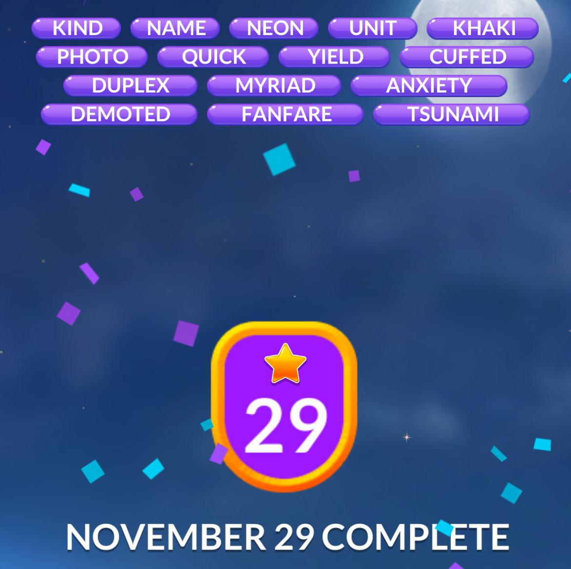 Word Stacks Daily Puzzle November 29 2025