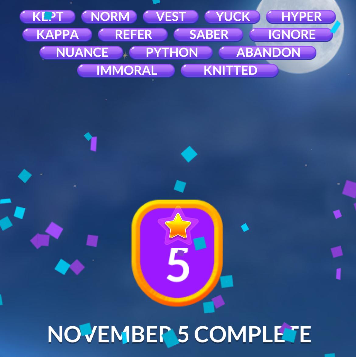 Word Stacks Daily Puzzle November 5 2025