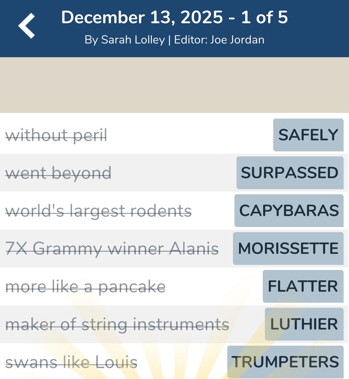 7 Little Words December 13 2025 1