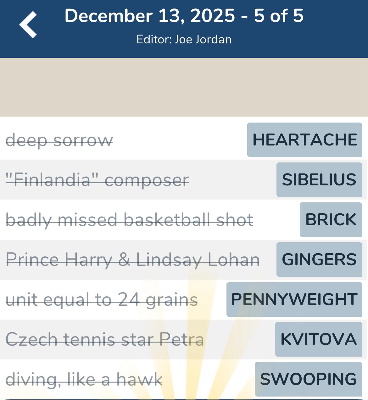 7 Little Words December 13 2025 5