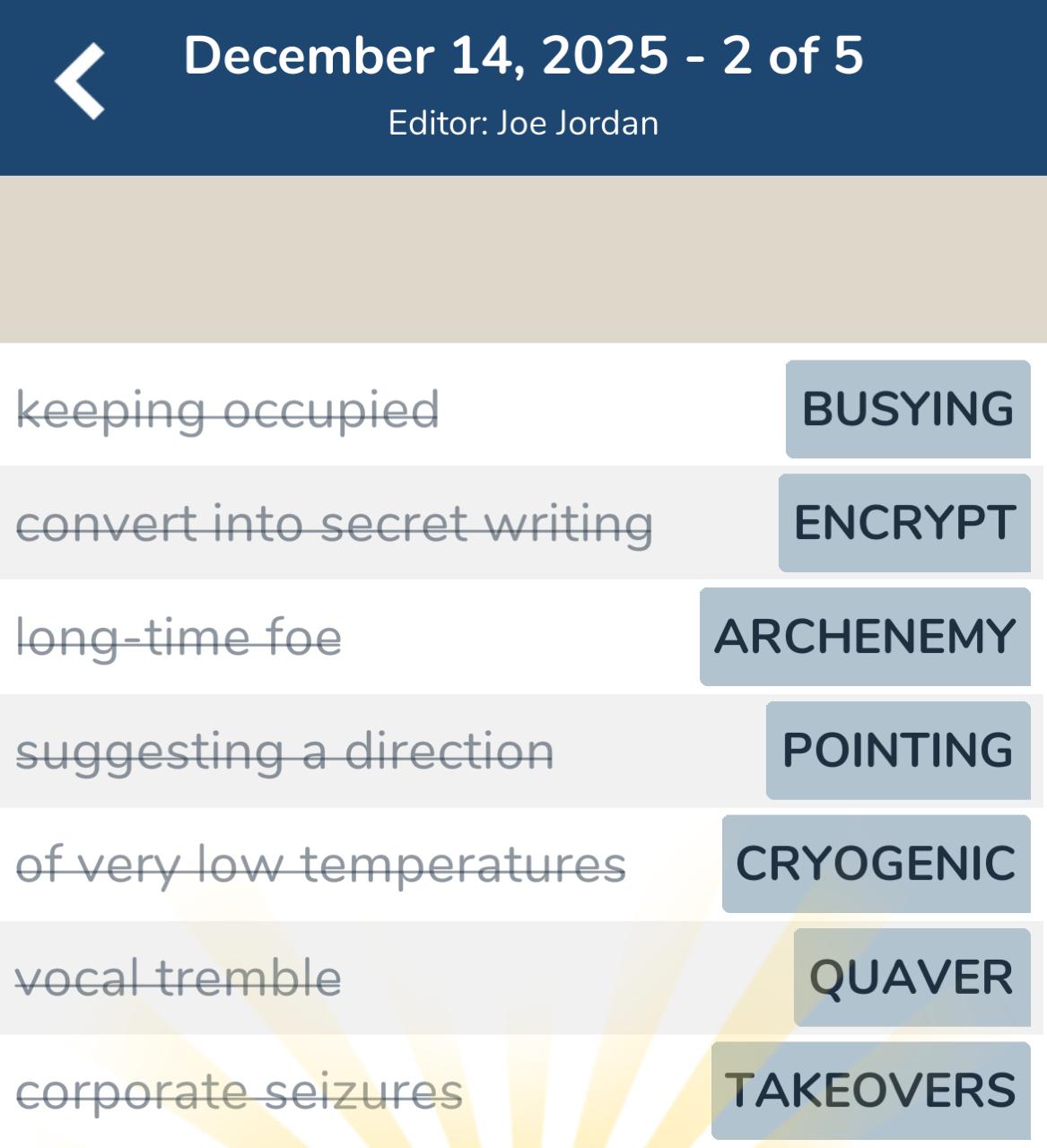 7 Little Words December 14 2025 2