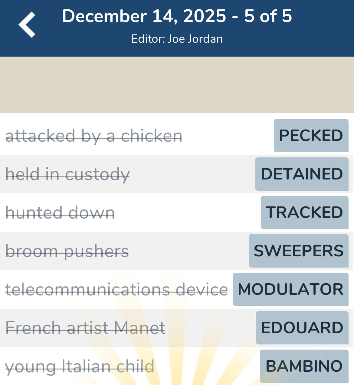 7 Little Words December 14 2025 5