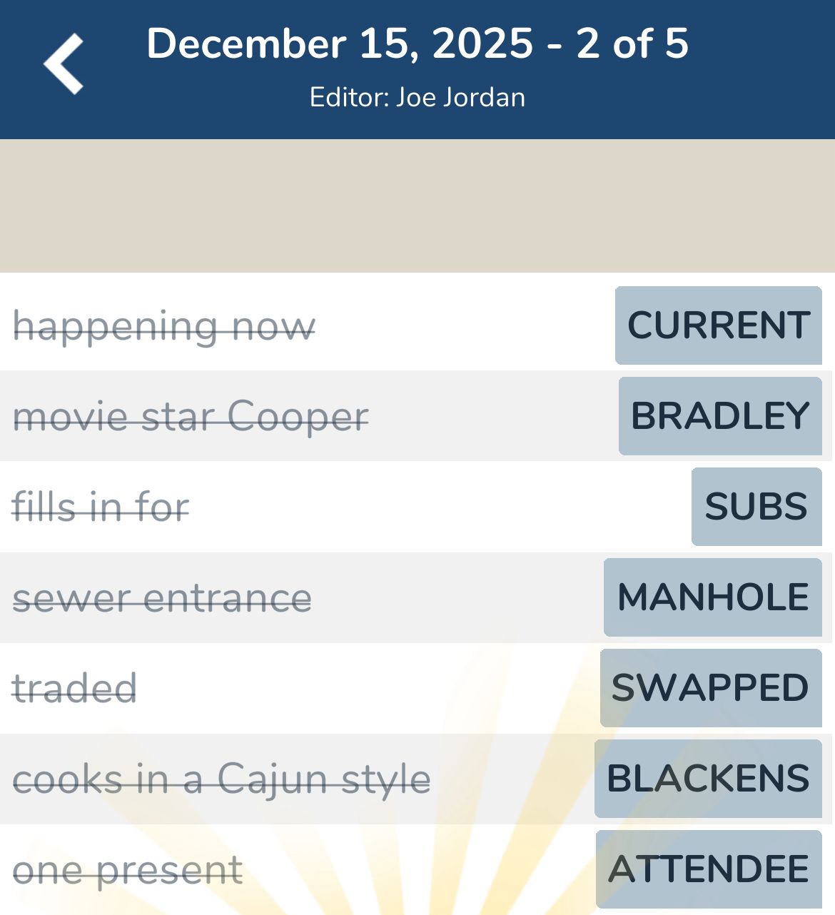 7 Little Words December 15 2025 2