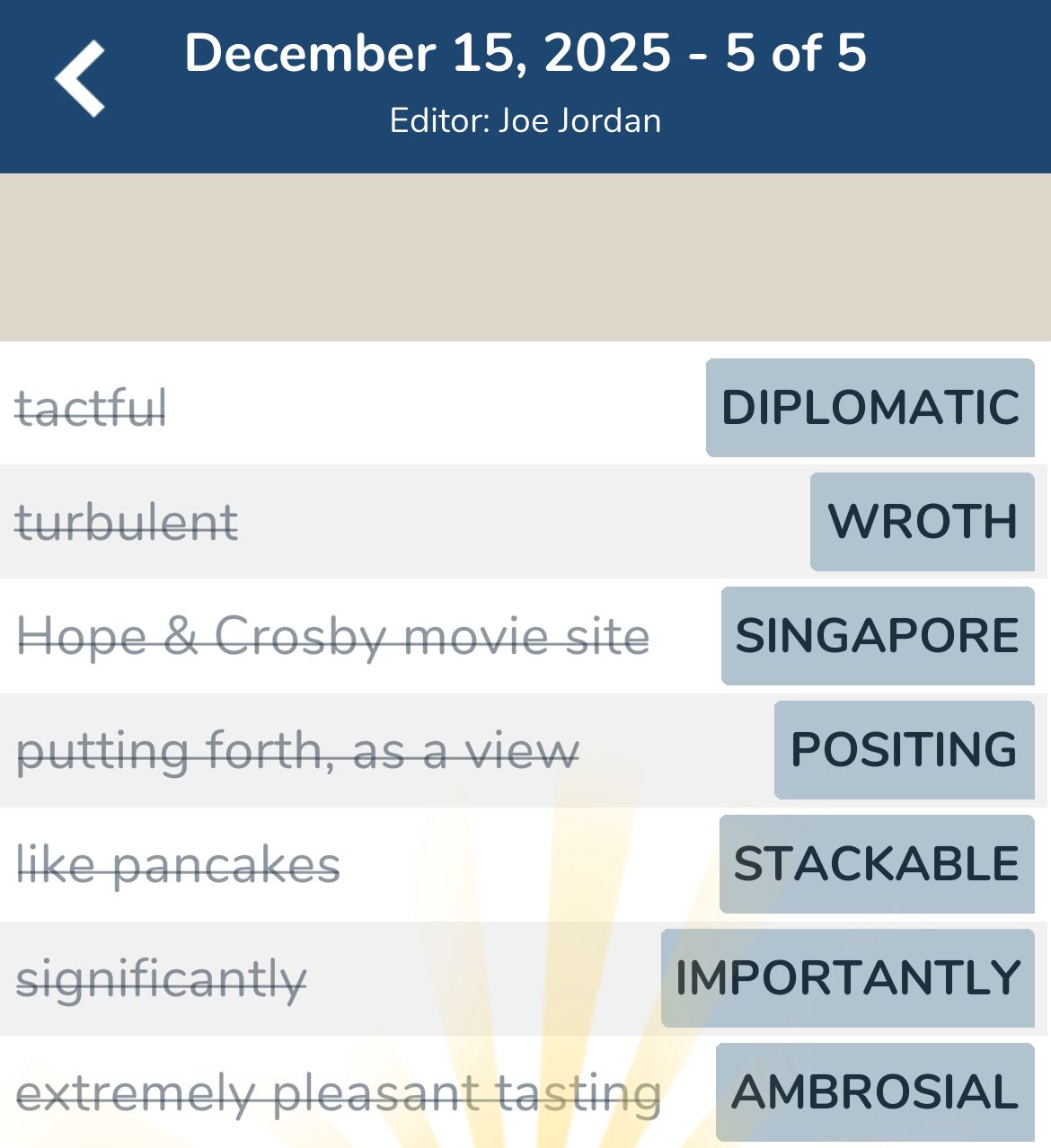 7 Little Words December 15 2025 5