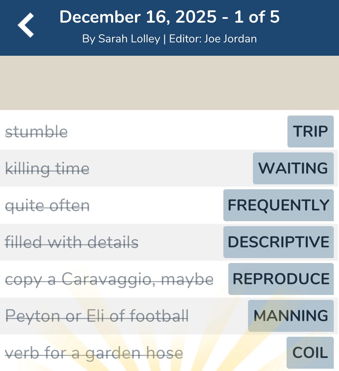 7 Little Words December 16 2025 1